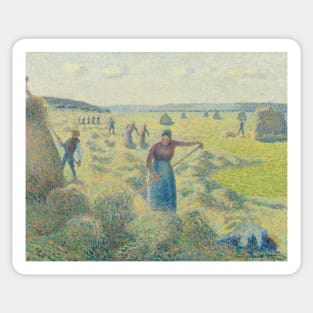 The Harvesting of Hay, Eragny by Camille Pissarro Sticker